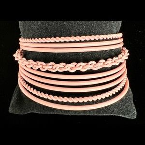 Pink bangles, set of 9 assorted styles, NWT
